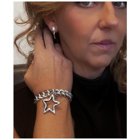 Set Composto Da Bracciale A Forma Di Stella E Orecchini A Elica Placcati In Argento Sterling. - Foto 7