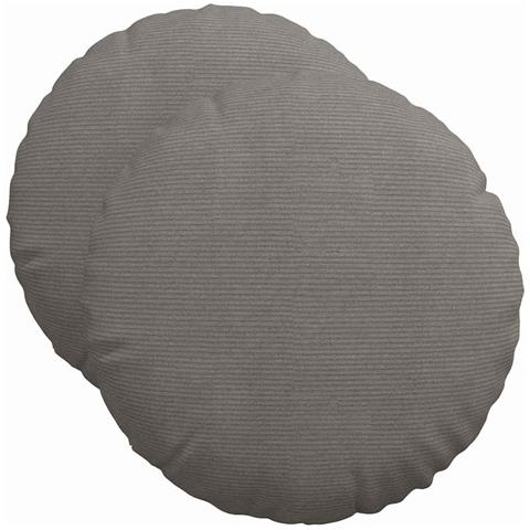 Cuscini per Seduta 2 pcs Grigio chiaro Ø 50 cm Tessuto in Cords - Foto 1