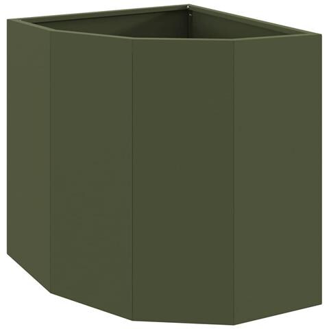 Vaso d'angolo Oliver verde 45 x 45 x 50 cm Acciaio - Foto 1