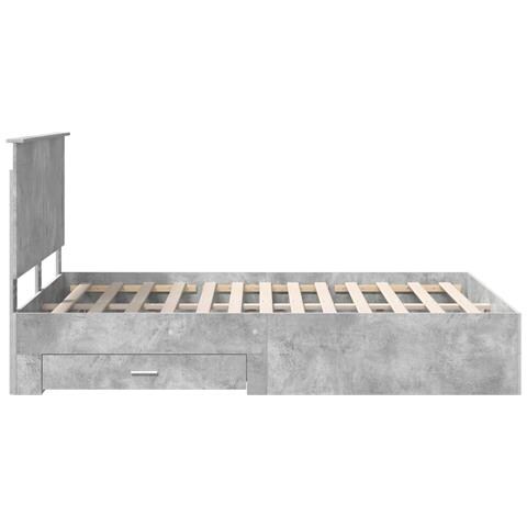 Struttura del letto con testiera Grigio cemento 160 x 200 cm - Foto 9