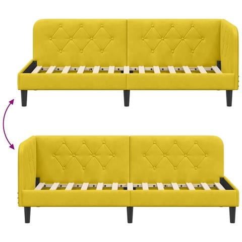 Cornice del letto ad angolo Giallo 80 x 200 cm Velluto - Foto 9