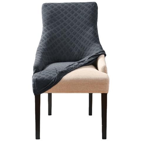 Coprisedia Elasticizzato Jacquard A Diamanti Stile Europeo Imbottito E Morbido Darkgrey - Foto 7