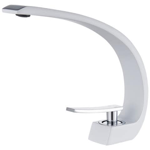 Rubinetto per lavabo da bagno, Blackswan, tipo M12, modello bianco, misura 19 cm - Foto 1