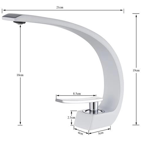 Rubinetto per lavabo da bagno, Blackswan, tipo M12, modello bianco, misura 19 cm - Foto 4