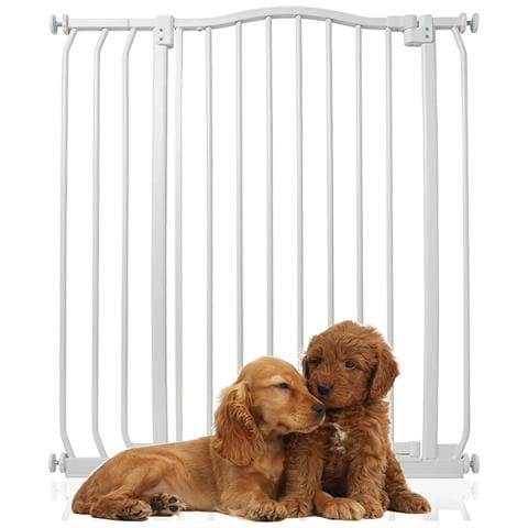 Bettacare Cancelletto Per Cani Extra Alto Con Parte Superiore Incurvata, 80cm - 89cm, Bianco Opaco, Extra Alto Con 100cm Di Altezza - Foto 1