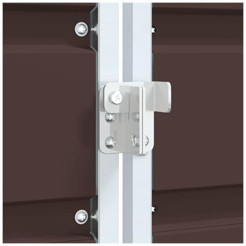 Copribidone con Ruote per 2 Bidoni Marrone 144x81x113cm Acciaio - Foto 9