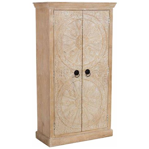 Armadio In Legno Fatto A Mano Con 2 Ante Beige, 90x40x165h Cm - Foto 1