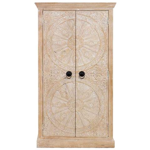 Armadio In Legno Fatto A Mano Con 2 Ante Beige, 90x40x165h Cm - Foto 2