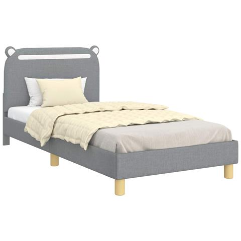 Struttura letto bambini con testata Grigio Chiaro 80 x 200 cm - Foto 1
