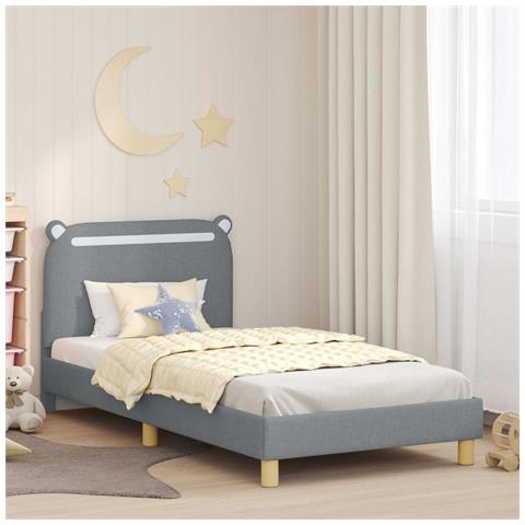 Struttura letto bambini con testata Grigio Chiaro 80 x 200 cm - Foto 2