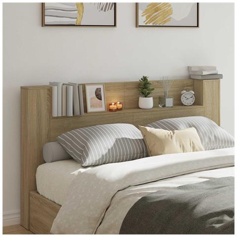 Testata con Mobile e LED Sonoma 180 x 16,5 x 103,5 cm - Foto 2