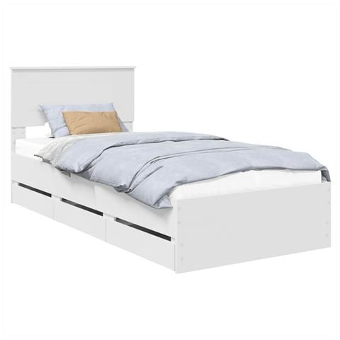 Struttura del letto Bianco 75 x 190 cm Legno Ingegnerizzato - Foto 1