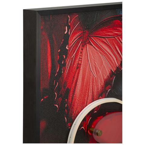 Stampa Con Led Su Tela Butterflies Volto Con Farfalle Rosse Con Applicazione 3d - Foto 2