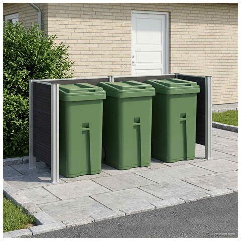 Recinzione Contenitore per Rifiuti Grigio 237 x 85 x 115 cm - Foto 2