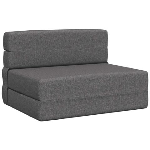 Divano Letto Pieghevole Grigio Chiaro 100 x 80 x 60 cm Tessuto - Foto 1