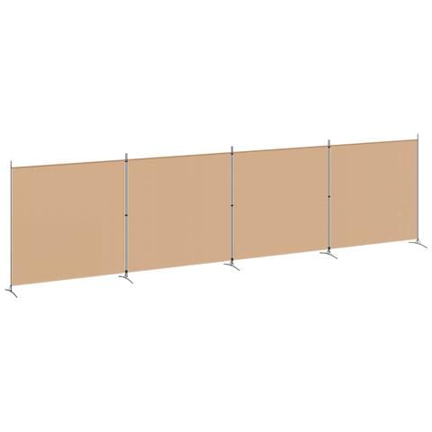 Paravento a 4 Pannelli Beige 698 x 180 cm Tessuto - Foto 1