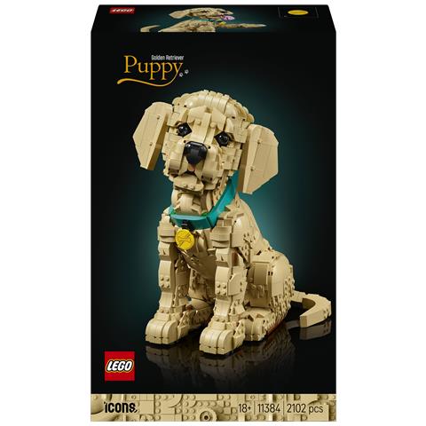 ICONS 11384 Cucciolo di Golden Retriever, Kit di Modellismo Adulti con Animale 3D, Decorazione Fai da Te, Idea Regalo - Foto 1