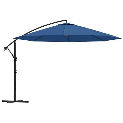 Ombrellone a Sbalzo Palo in Alluminio 350 cm Blu - Foto 1