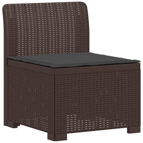 Divano da Giardino a 1 Posto con Cuscino Aspetto Rattan PP - Foto 1