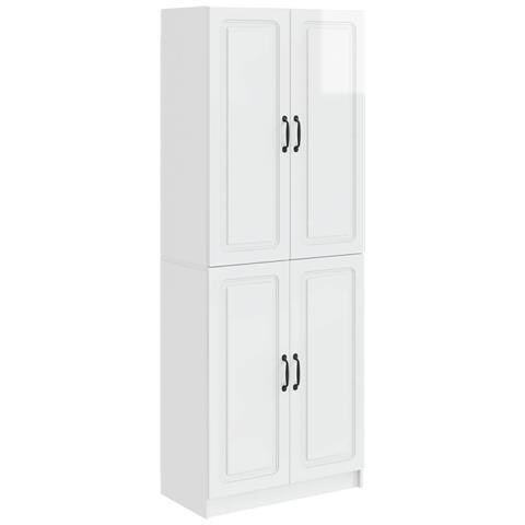 Set di armadi 2 pcs Bianco Lucido Legno ingegnerizzato - Foto 1