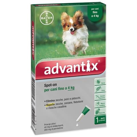 Advantix Spot On Soluzione 1 Pipetta 0,4 ml Cani Fino a 4 kg - Foto 1