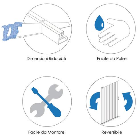 Cabina Doccia Scorrevole Cm 70/80 In Pvc - Foto 11
