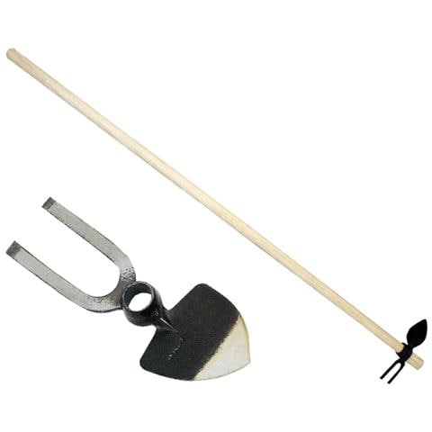 Zappa A Cuore Con 2 Corni In Acciaio Forgiato Con Manico In Legno Da Cm. 130. Prodotto In Italia - Foto 1