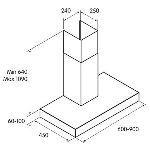 Cappa SOFIA H6 IX / A / 90 a Parete da 90 cm Aspirante Colore Acciaio Inox - Foto 4