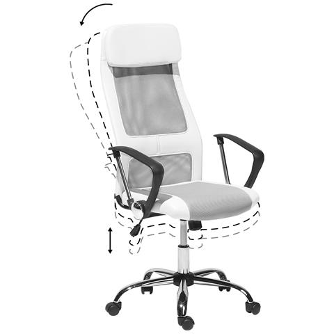 Sedia Da Ufficio Bianca Con Altezza Regolabile Pioneer - Foto 22