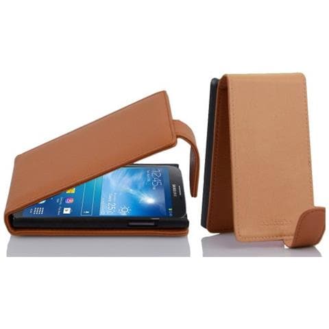 Custodia Compatibile Con Samsung Galaxy Mega 6.3 In Marrone Cioccolata - Coperchio Protettivo In Design Flip Realizzato In Similpelle Testurizzata - Foto 1