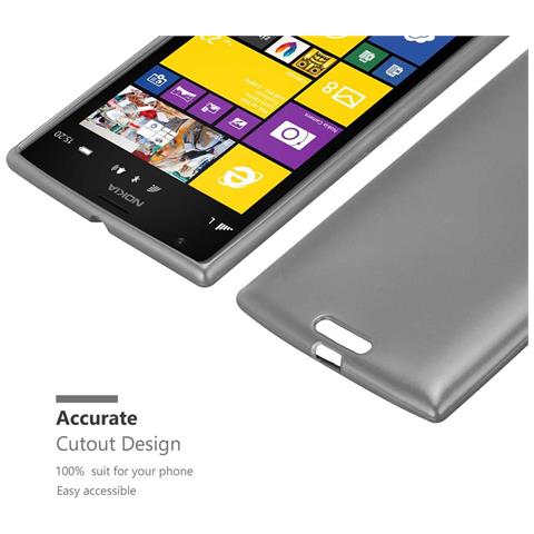 Custodia Compatibile Con Nokia Lumia 1520 In Grigio Metallico - Coperchio Protettivo In Silicone Tpu Flessibile - Foto 8