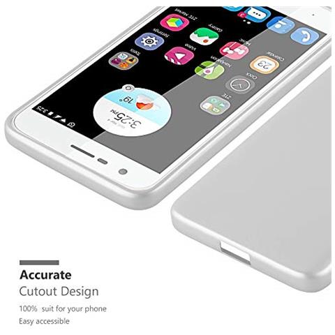 Custodia Compatibile Con Zte Blade V8 Mini In Argento Metallico - Coperchio Protettivo In Silicone Tpu Flessibile - Foto 2