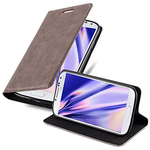 Custodia Compatibile Con Samsung Galaxy S4 Mini In Bruno Caffè - Coperchio Protettiva Con Chiusura Magnetica, Funzione Stand E Tasca Per Le Carte - Foto 1