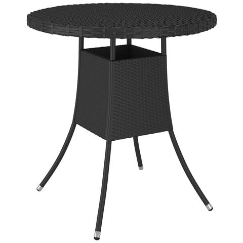 Tavolo Da Giardino Nero 70x70x73 Cm In Polyrattan - Foto 1