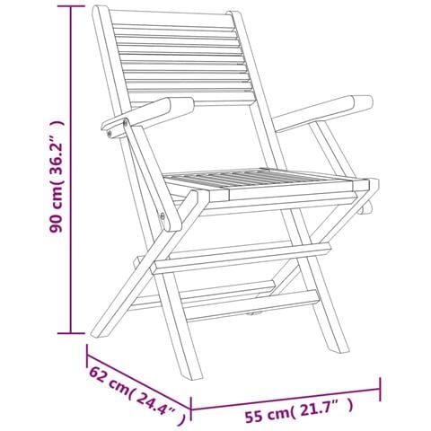Sedie Da Giardino Pieghevoli 8pz 55x62x90cm Legno Massello Teak - Foto 4