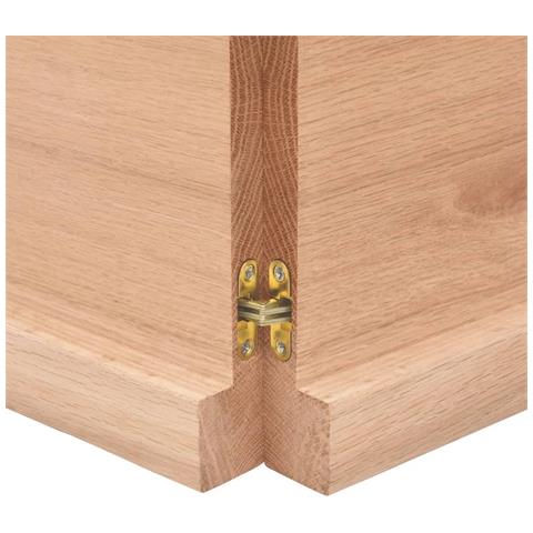 Piano Bagno Marrone 200x50x (2-4) cm Legno Massello Trattato - Foto 2