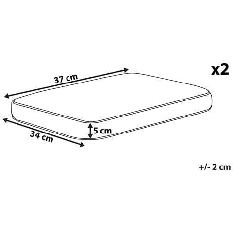 Set Di 2 Cuscini Sedie Da Giardino Giallo E Bianco 37 X 34 Cm Terni - Foto 2