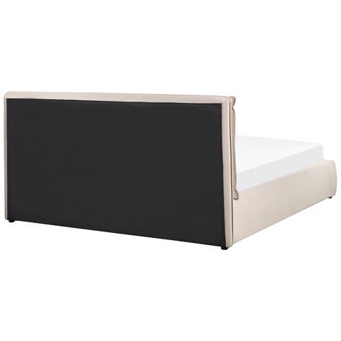 Letto Matrimoniale Contenitore Velluto Beige 180 X 200 Cm Bajonna - Foto 2