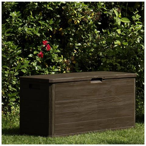 Baule 120x45x56 Cassapanca Multiuso In Resina Effetto Legno Woody's Resina - Foto 1