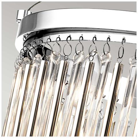 Lampadario Contemporaneo Piper Acciaio Cromo Lucido 3 Luci E14 - Foto 2