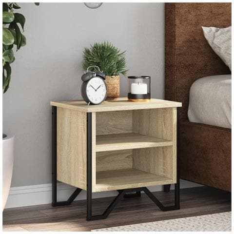 Comodini Rovere Sonoma 2pz 40x30x40 Cm In Truciolato - Foto 1