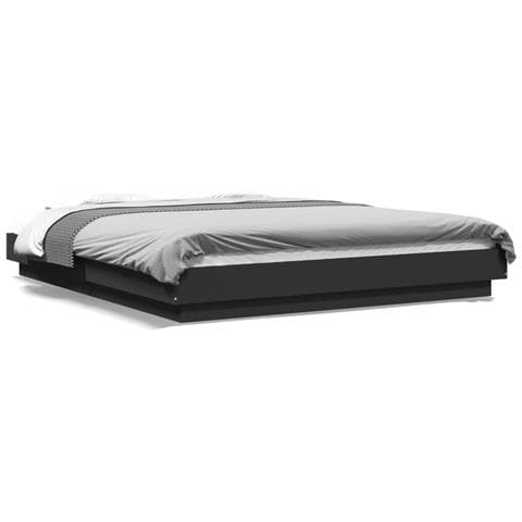 Giroletto Con Luci Led Nero 160x200 Cm In Legno Multistrato - Foto 2