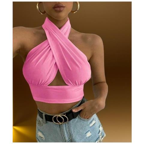 Top Senza Spalline Alla Moda E Sexy Di Genuiskids Colore Rosa, Taglia S - Foto 2