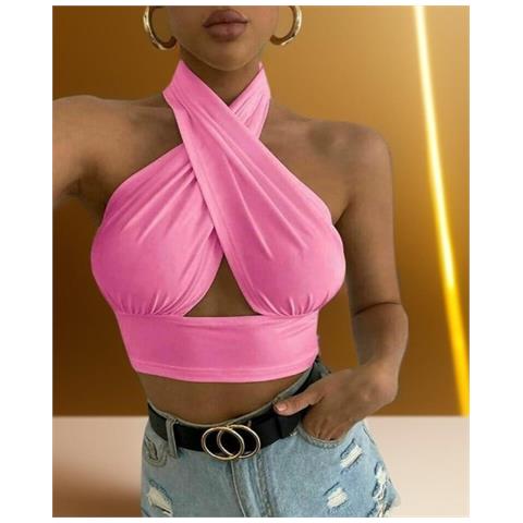 Top Senza Spalline Alla Moda E Sexy Di Genuiskids Colore Rosa, Taglia S - Foto 4