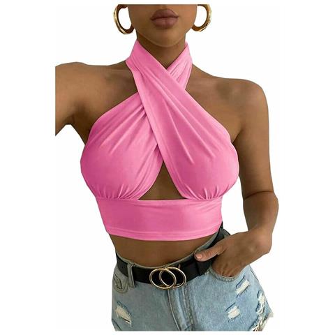 Top Senza Spalline Alla Moda E Sexy Di Genuiskids Colore Rosa, Taglia S - Foto 1