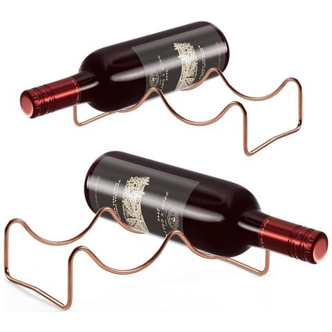 Portabottiglie In Oro Rosa Tonlea, Set Di 2 Eleganti Accessori Per Casa E Cucine - Foto 1