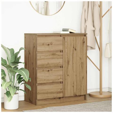 Credenza con Cassetti Rovere Artigianale 71x35x84 cm Truciolato - Foto 1