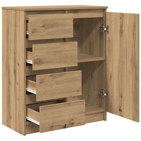 Credenza con Cassetti Rovere Artigianale 71x35x84 cm Truciolato - Foto 9