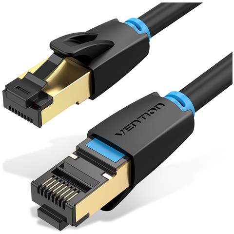 IKABI cavo di rete Nero 3 m Cat8 S /FTP (S-STP) - Foto 1
