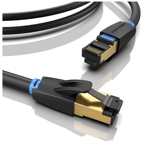 IKABI cavo di rete Nero 3 m Cat8 S /FTP (S-STP) - Foto 2